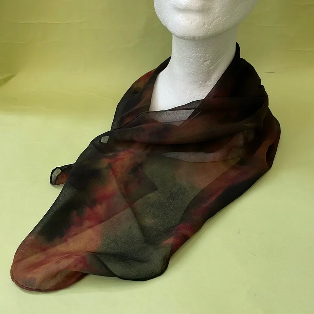 Vintage multicolored silk scarf